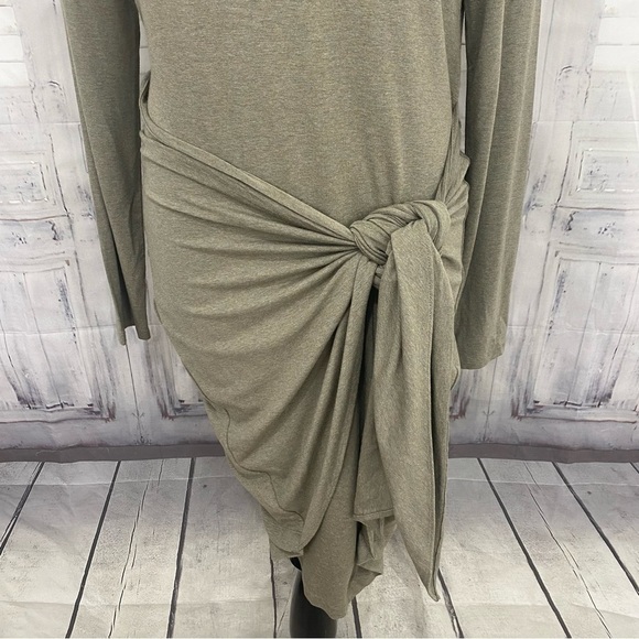 Ralph Lauren Sz 10 Green Tie-Waist Short Casual Mini Dress Long Sleeve Pullover - Picture 12 of 15